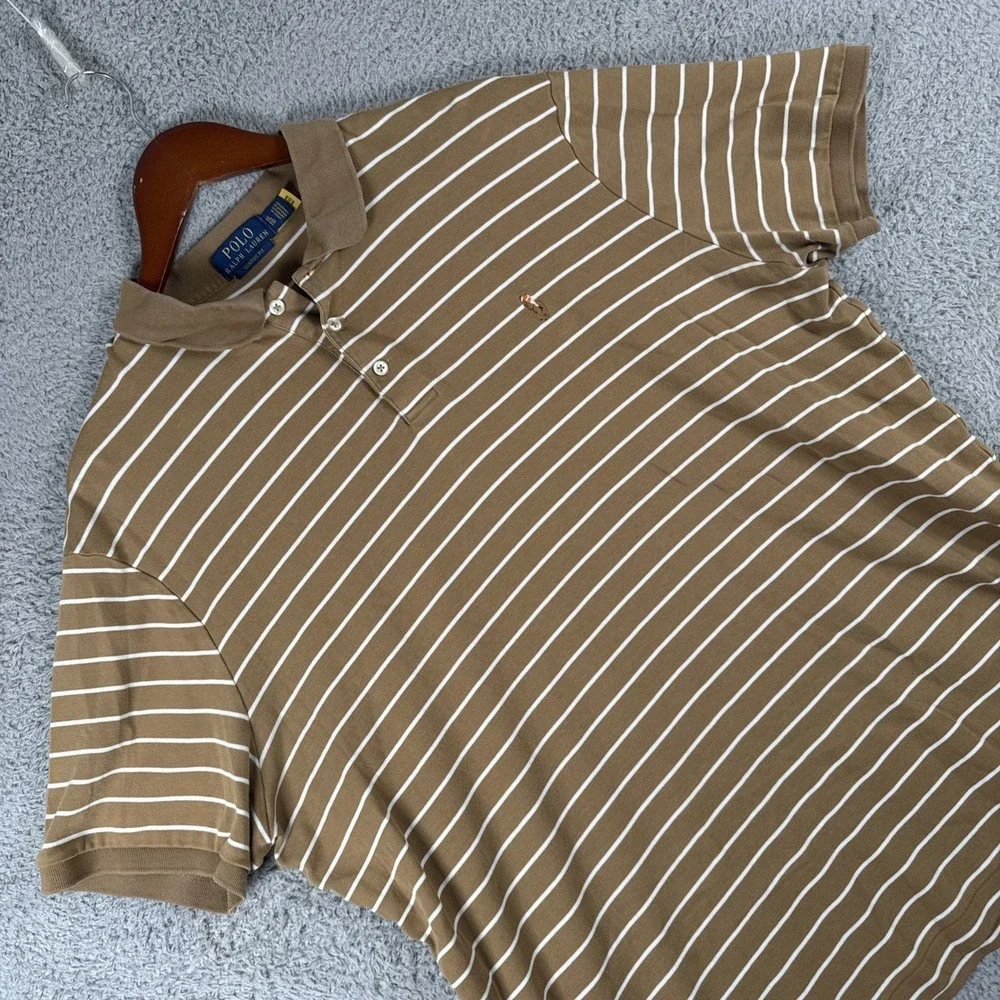 Polo Ralph Lauren Soft Touch Polo Shirt Men's XL Tan‎ Classic Fit Flesh Pony